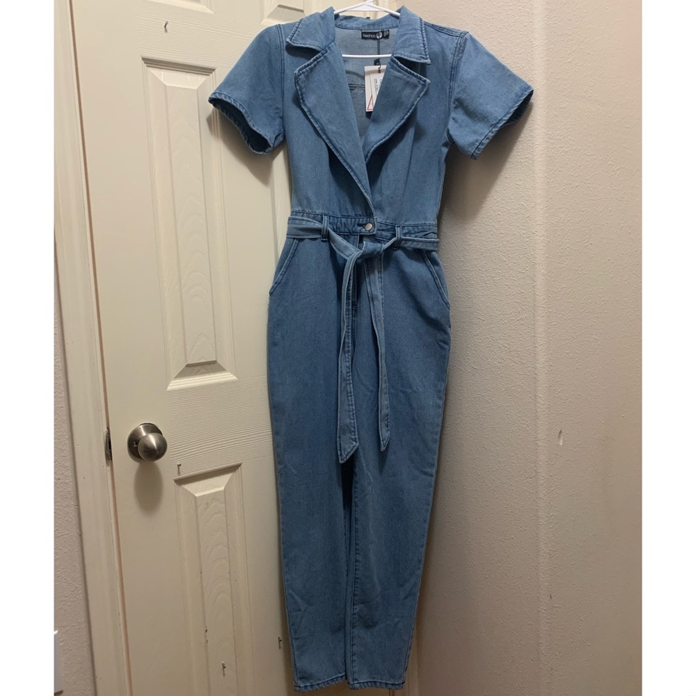 Wrap Plunge Belted Jumpsuit